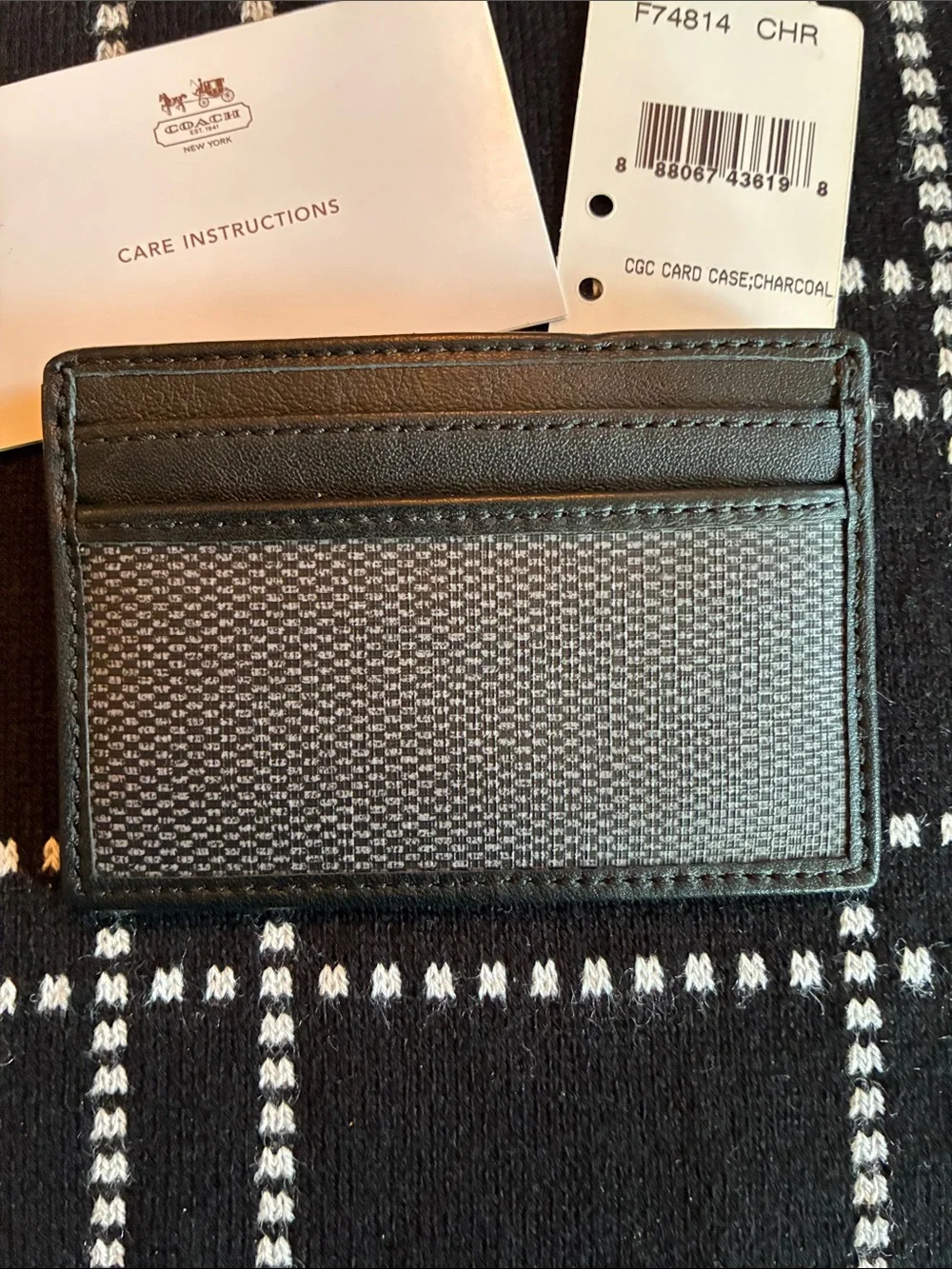 Coach Charcoal and Black Men’s Card Holder Case F74814 CHR